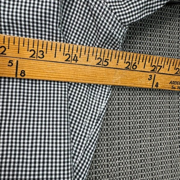 Chaps Custom Fit  Mens Size XXL gray Gingham Button-Down Shirt Short Sleeve - Picture 6 of 7